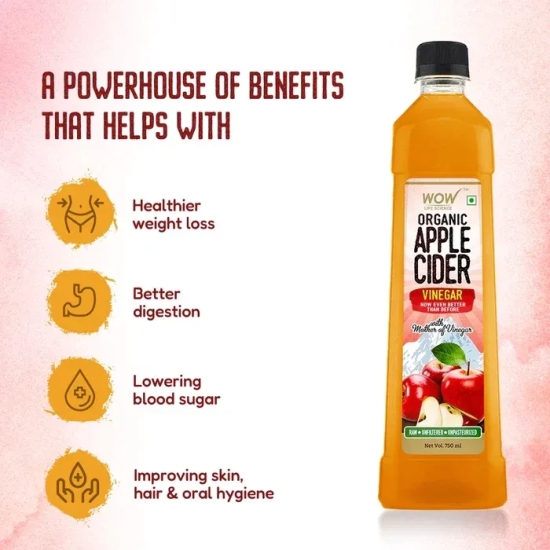 Organic Apple Cider Vinegar For Improved Gut Health