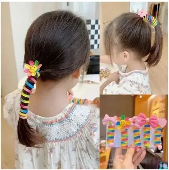 Girl Curly Bands Ponytail Holder Colorful Elastic Spiral Hair Bands for kids (10pcs)