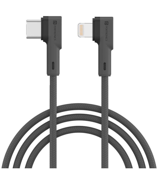 Portronics Konnect L Type-C to 8 Pin Cable:Type-C to 8 Pin USB PD Cable ,Grey (POR 1438) - Grey