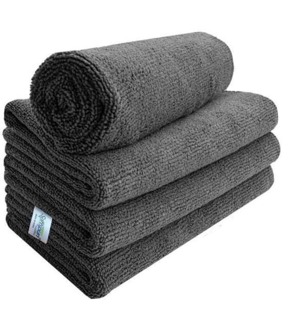 SOFTSPUN - Gray Microfibre Hand Towel 50x70 cm ( Pack of 4 ) - Gray