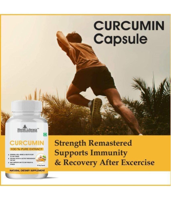 Herbs Library Curcumin Supplement Improve Health & Fitness 60 Capsules Each (Pack of 4)