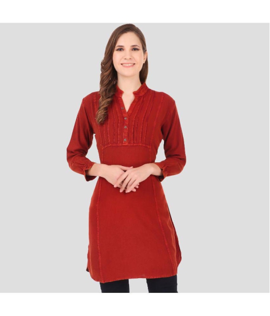 PPTHEFASHIONHUB - Maroon Rayon Women's Tunic ( Pack of 1 ) - None