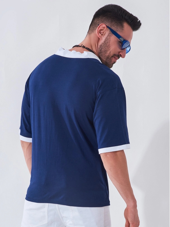 Young Navy Oversized Polo T-shirt-L / Navy