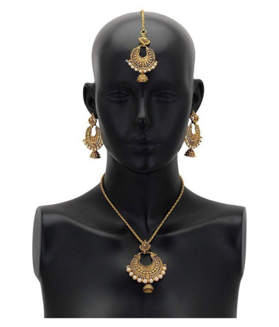 Bhagya Lakshmi Alloy Brown Contemporary Contemporary/Fashion Antique Necklaces Set - Brown