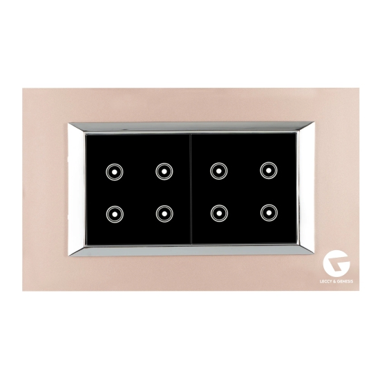 L&G 4M Touch Switch Board, Smart Touch Switch Panel | German Technology with Indian Standards-Black / Glass