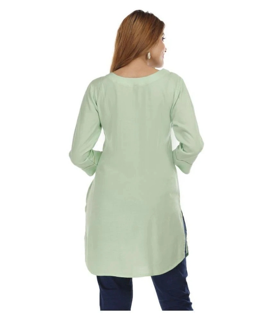 JC4U - Green Rayon Womens Straight Kurti ( Pack of 1 ) - L