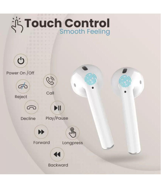 VEhop AirMini Buds Bluetooth True Wireless (TWS) In Ear 20 Hours Playback Fast charging,Dual pairing IPX4(Splash & Sweat Proof) White