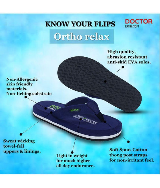 DOCTOR EXTRA SOFT - Navy Mens Daily Slipper - None