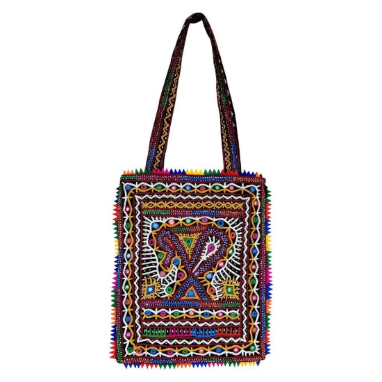 Multicolor Embroidered Tote Bag by Garvi Gurjari