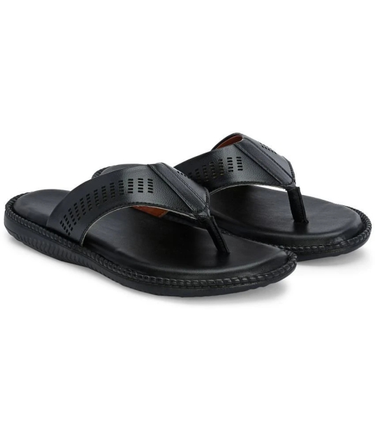 Leeport Black Mens Thong Flip Flop - None