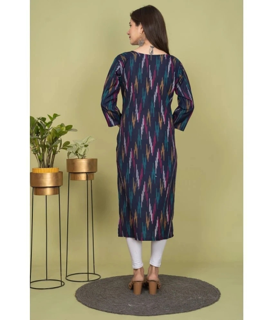 Estela Cotton Printed Straight Womens Kurti - Navy ( Pack of 1 ) - None