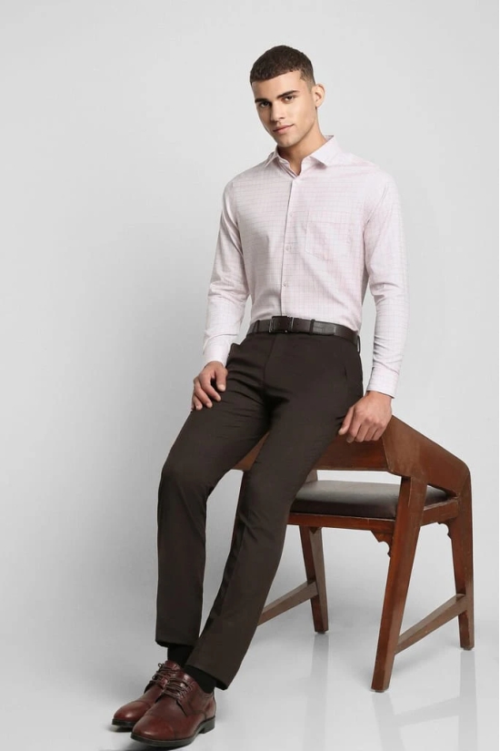 Men Pink Slim Fit Formal Full Sleeves Formal Shirt