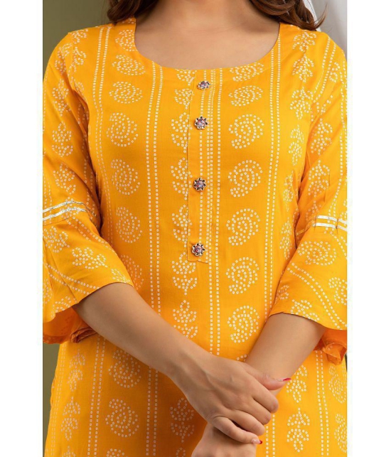 Lee Moda - Yellow Straight Rayon Womens Stitched Salwar Suit ( Pack of 1 ) - S