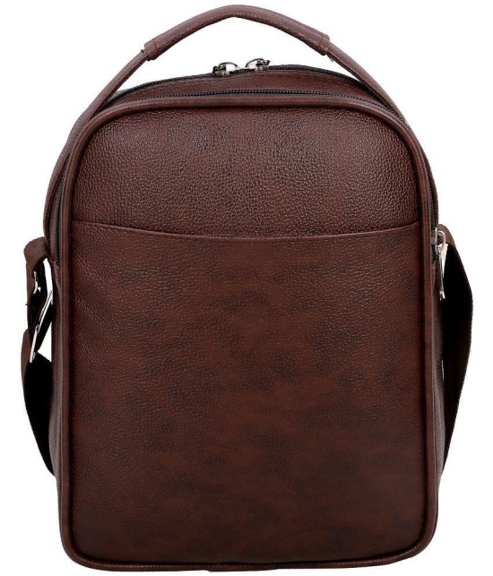 Leather Gifts Messenger Bag Brown  - Brown