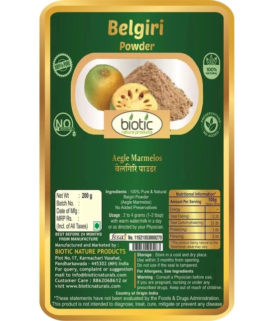 Biotic Belgiri Powder - Aegle Marmelos - Beal giri Powder 200 gm