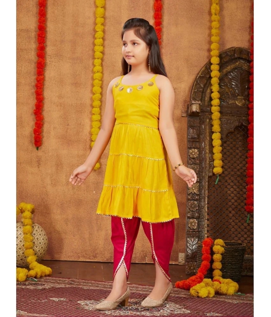 Aarika Yellow Rayon Girls Top & Dhoti Set ( Pack of 1 ) - None