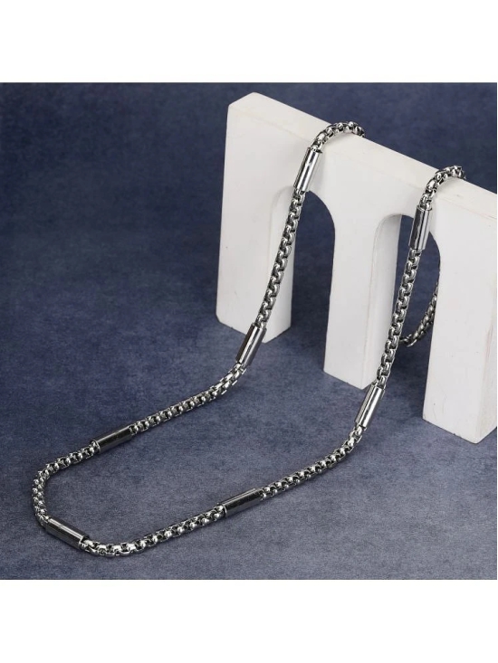 FASHION FRILL Silver Plated Stainless Steel Chain ( Pack of 1 ) - None