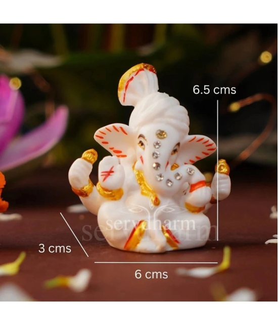 ServDharm Resin Lord Ganesha Idol ( 6.5 cm )