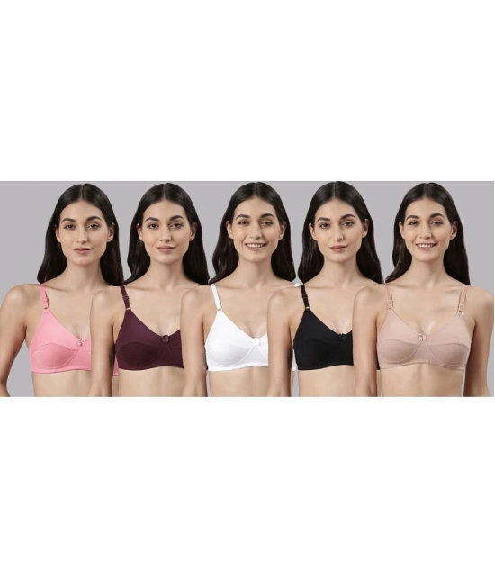 Dollar Missy Multicolor Cotton Non Padded Womens Everyday Bra ( Pack of 5 ) - None