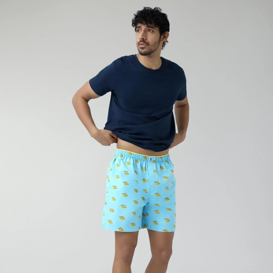 Renew Combed Cotton Boxer Shorts Blue Sky XL