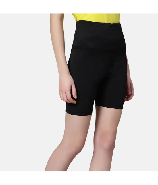 Omtex Black Polyester Solid Shorts - Single - None