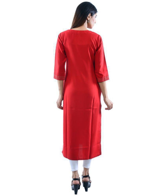 AMIRA'S INDIAN ETHNICWEAR - Red Linen Women's Stitched Salwar Suit ( ) - XXL