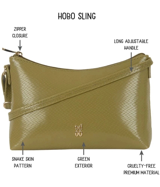 Baggit Green Faux Leather Sling Bag - Green