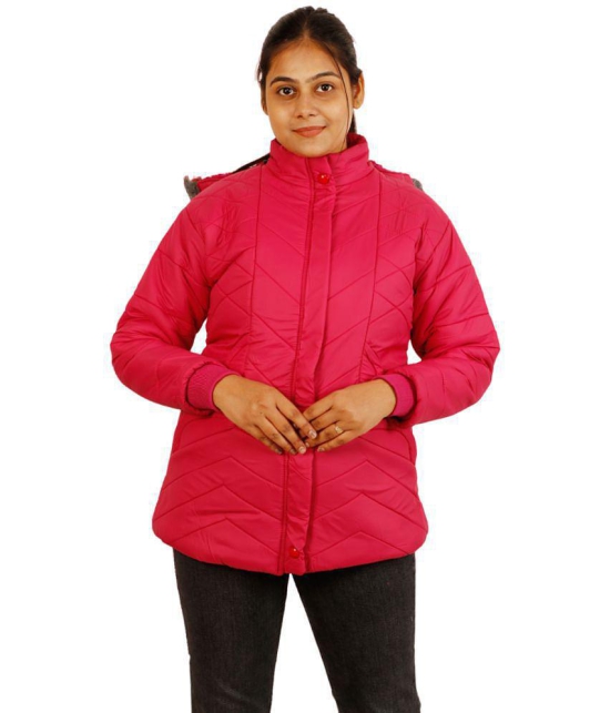 PPTHEFASHIONHUB - Polyester Pink Hooded Jackets - None