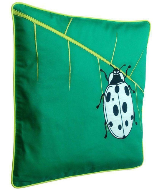 HugsnRugs Single Cotton Cushion Cover (40 x 40 cm) 16 x 16 - Green