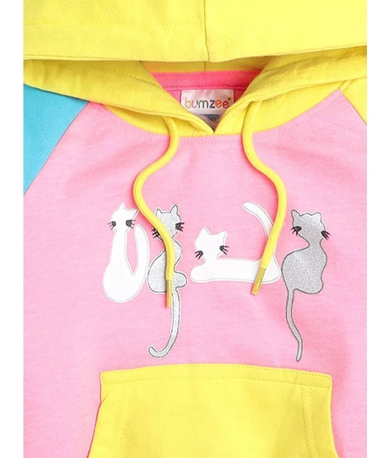 BUMZEE Neon Pink Girls Full Sleeves Hooded Sweatshirt Age - 2-3 Years - None