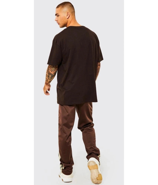 Leotude - Brown Cotton Blend Oversized Fit Mens T-Shirt ( Pack of 1 ) - None