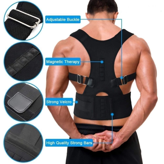 Real doctor Unisex Magnetic Back Brace Posture Corrector Therapy Shoulder Belt for Lower and Upper Back Pain Relief back support belt for back pain Lower and Upper Back Pain Relief Back Braces