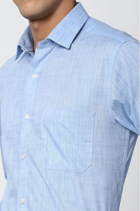 Men Blue Regular Fit Formal Full Sleeves Formal Shirt