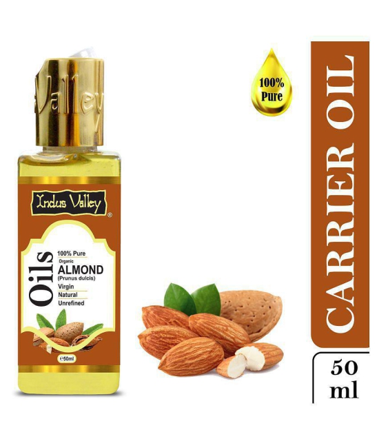 Indus Valley 100% Virgin Almond Carrier Oil - Best for Healthy Hair and Skin Pack of 2