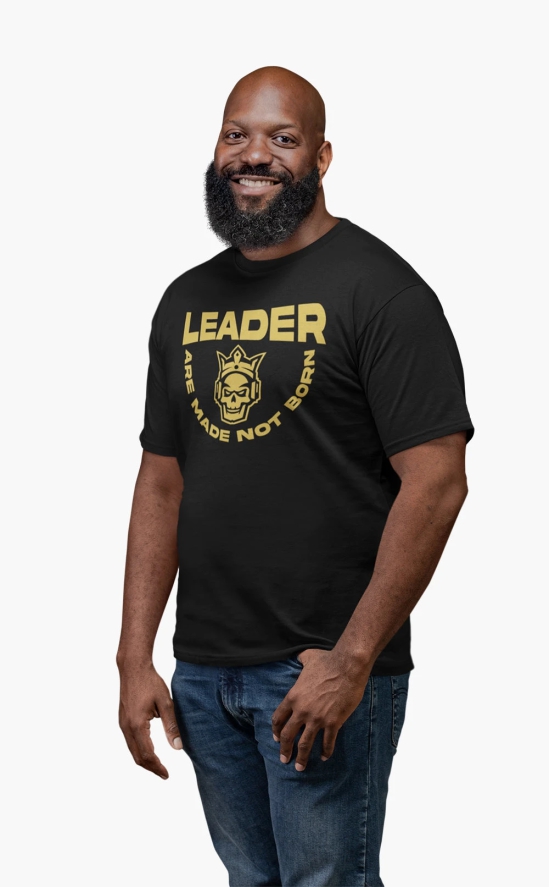 MENS ROUND NECK LEADER T-SHIRT-Black / S