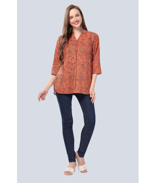 Meher Impex Rust Crepe Womens Tunic ( Pack of 1 ) - None