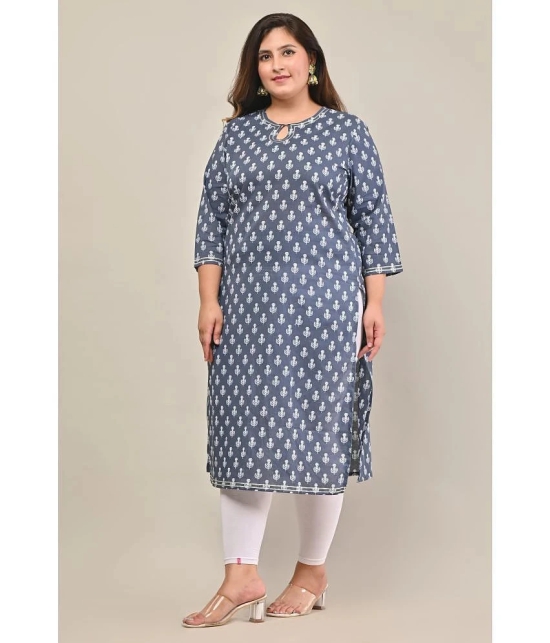 Swasti - Grey 100% Cotton Womens Straight Kurti ( Pack of 1 ) - None