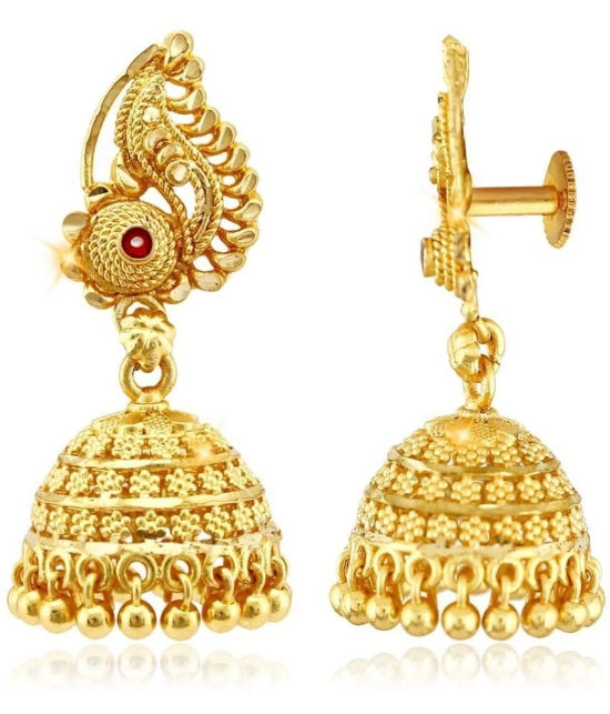 VIVASTRI Golden Jhumki Earrings ( Pack of 1 ) - Golden