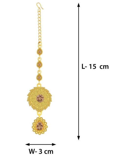 Paola Exclusive Stylish Gold Plated Traditional Maang Tikka Jewellery For women Girl - Golden