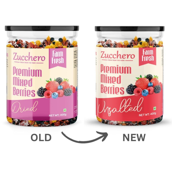 Zucchero Premium Mixed Berries, Unsalted, 400G (Blueberry, Cranberry, Black Currant, Strawberry, Cherry)