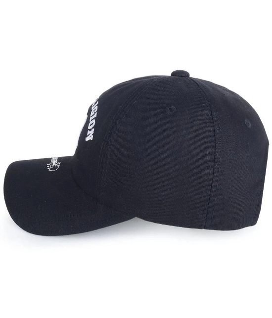 Zacharias Black Cotton Mens Cap ( Pack of 1 ) - Black