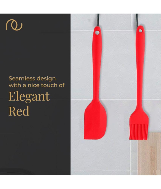 Frenchware - Red Silicone Flipper Spatula ( Pack of 2 ) - Red