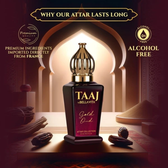 TAAJ Gold OUD Attar - 12ml-TAAJ Gold OUD Attar - 12ml