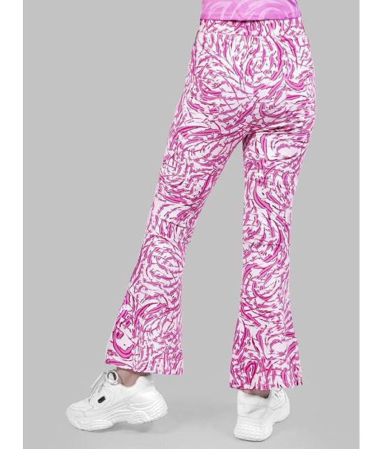 Pink printed Flared jeggings - None