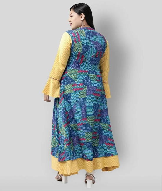 Yash Gallery - Multicolor Rayon Womens Double Layered Kurti ( Pack of 1 ) - 3XL