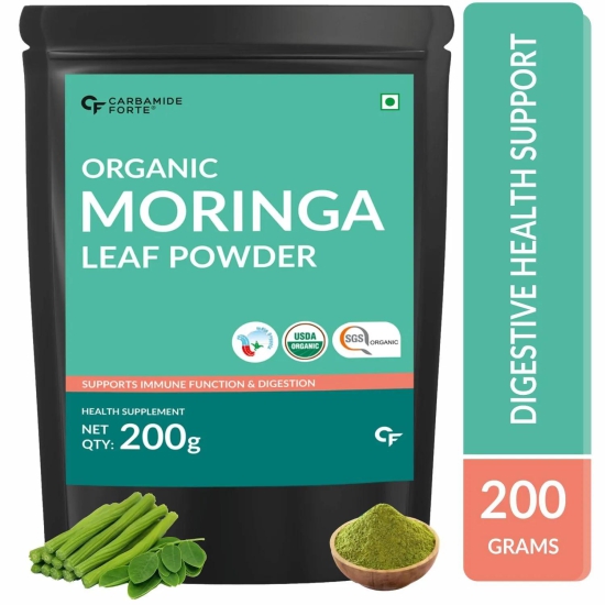 CF 100% Organic Moringa Powder - Moringa Oleifera - USDA Certified Organic Moringa for Immunity, Digestion & Energy - 200g Veg Powder