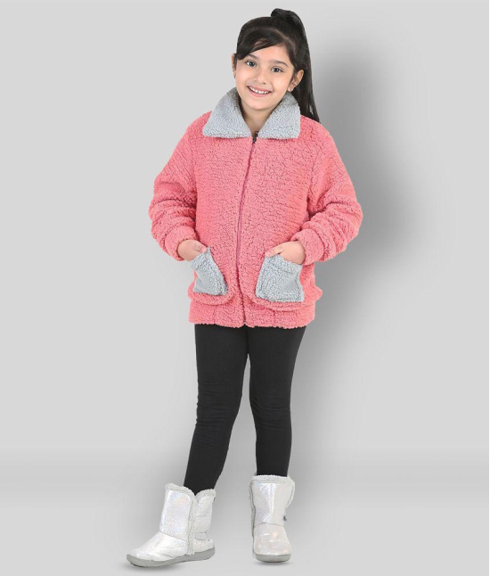 Naughty Ninos Girls Pink Front Zippered Sherpa Jacket - None