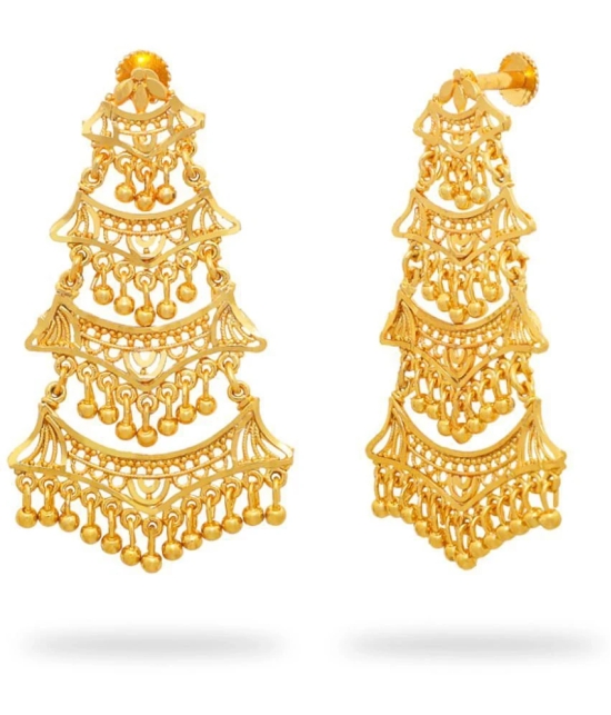 LUV FASHION Golden Chandbalis Earrings ( Pack of 1 ) - Golden