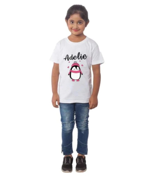 Girls Cotton Adelie Half Sleeve TShirt (White) PID41476