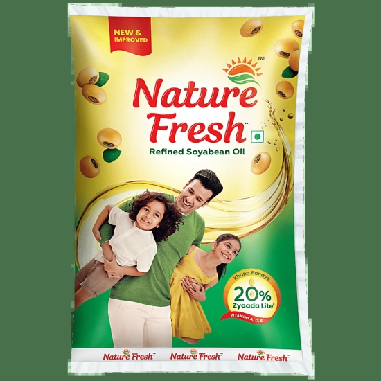 Nature Fresh Refined Soyabean Oil, 1 L Pouch